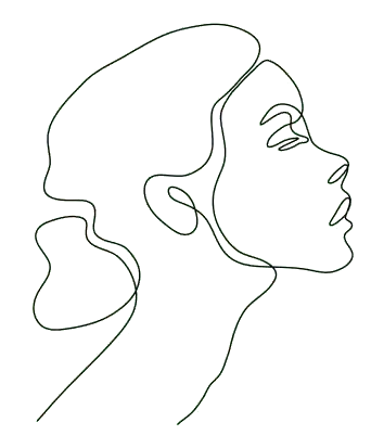 line drawing of a woman