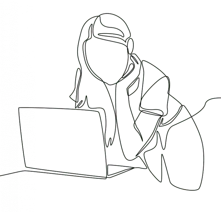 line drawing of a woman