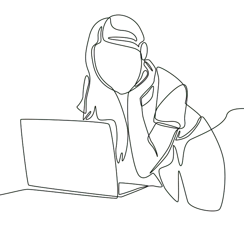 line drawing of a woman
